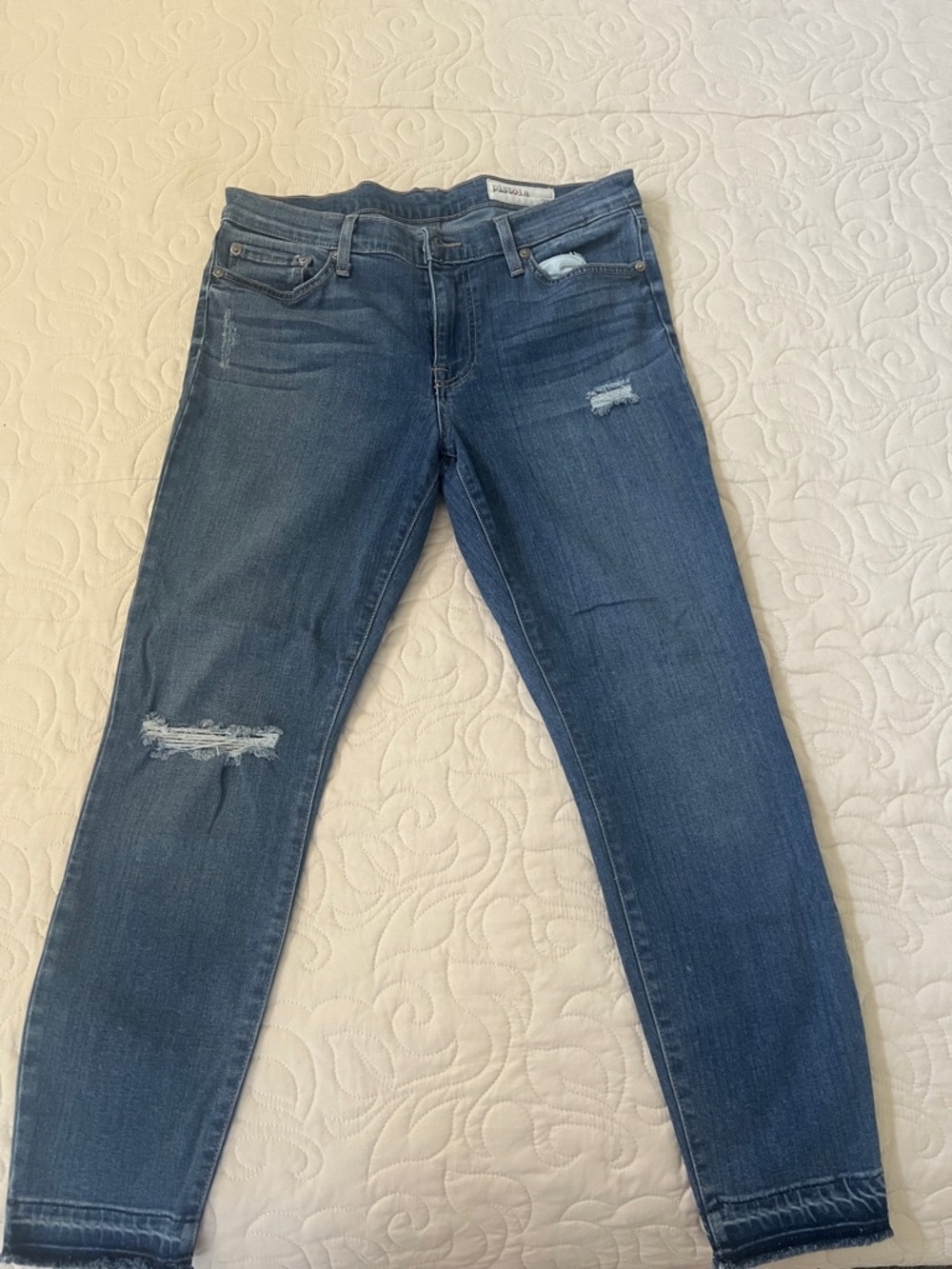 pistola Dark Blue Skinny Distressed Jeans